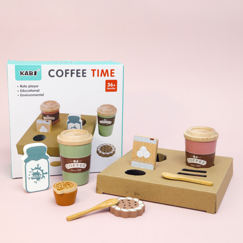 Kitchen Appliances Kids - Kids Wooden Coffee Toy Set Toddler