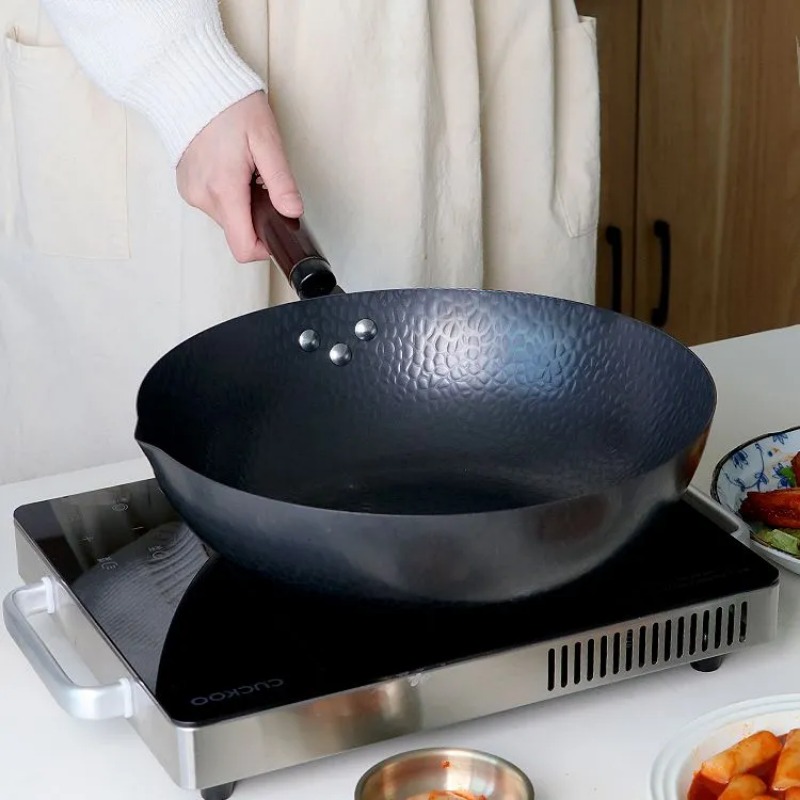 Wok Electric Flat - Carbon Steel Wok Pan 32cm Stir