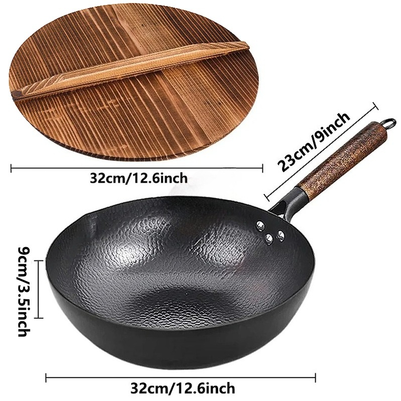 Carbon Steel Wok Pan 32cm Stir - огляд і ціна Wok Electric Flat