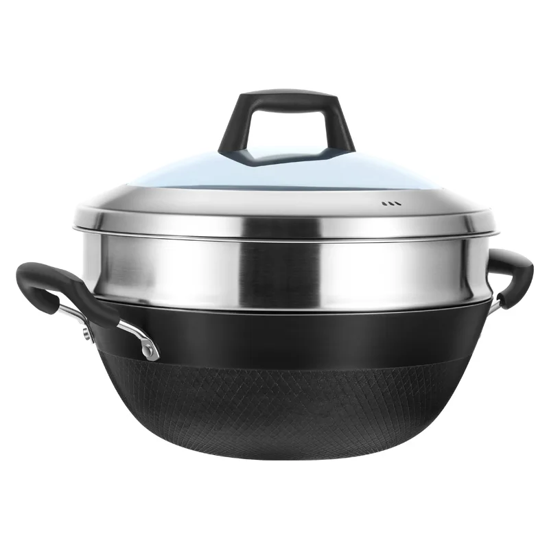 Flat bottom frying pan Stainle - огляд і ціна Wok Electric Flat